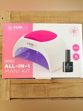 SUNUV All-In-1 Home Mani Kit with 16 Colors (brand new/never used)